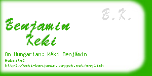 benjamin keki business card