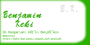 benjamin keki business card